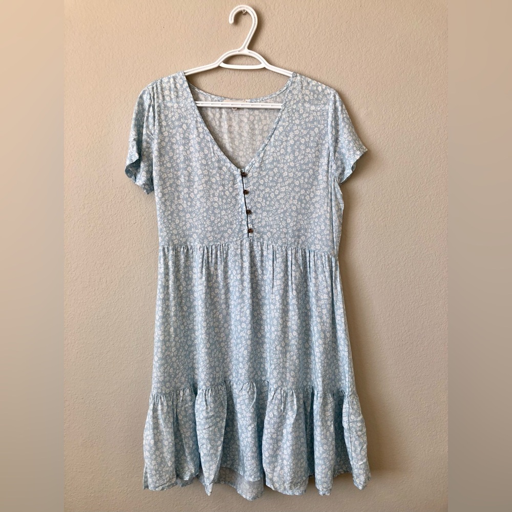 Ultra flirt daisy blue dress